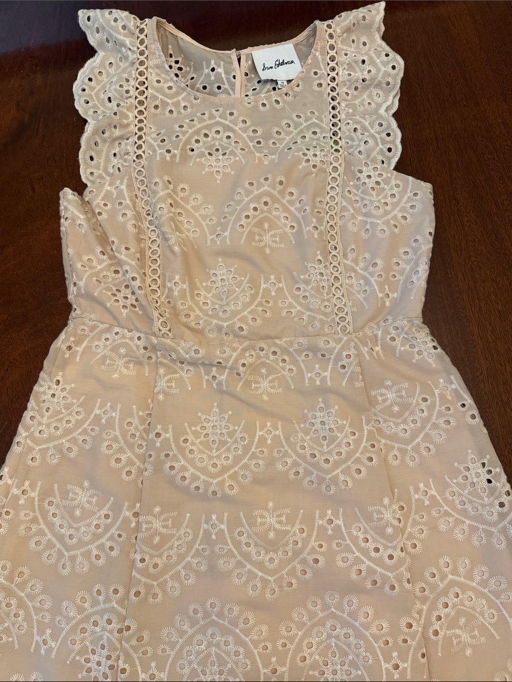 Sam Edelman Blush Eyelet Lace Sleeveless Dress size 10 New!